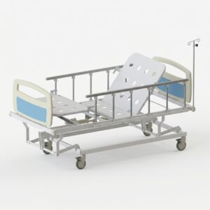 Lit Hospitalier Électrique 4 Fonctions IHC– Réglage en Hauteur, Position Vasculaire et Confort Médical Professionnel