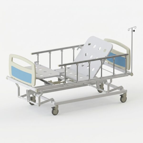 Lit Hospitalier Électrique 4 Fonctions IHC– Réglage en Hauteur, Position Vasculaire et Confort Médical Professionnel